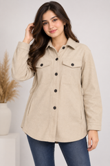 ZARA Women Beige Shacket