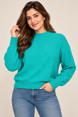 ZARA Women Teal Knit Jumper