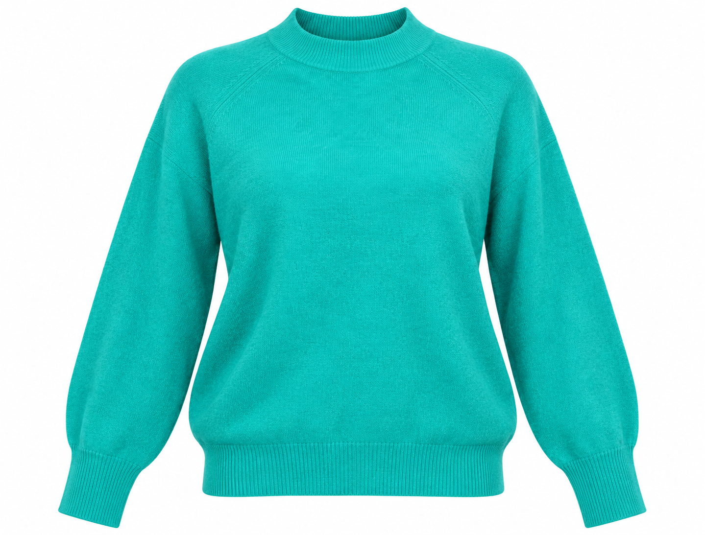  ZARA Women’s Teal Knit Jumper in UK Size XL. Stylish long-sleeve knitted pullover with ribbed detailing, ideal for casual autumn and winter wear.