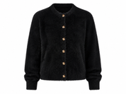  ZARA women’s black fluffy cardigan in UK XL. Soft textured finish, long sleeves and gold-tone buttons make it perfect for stylish everyday layering.
